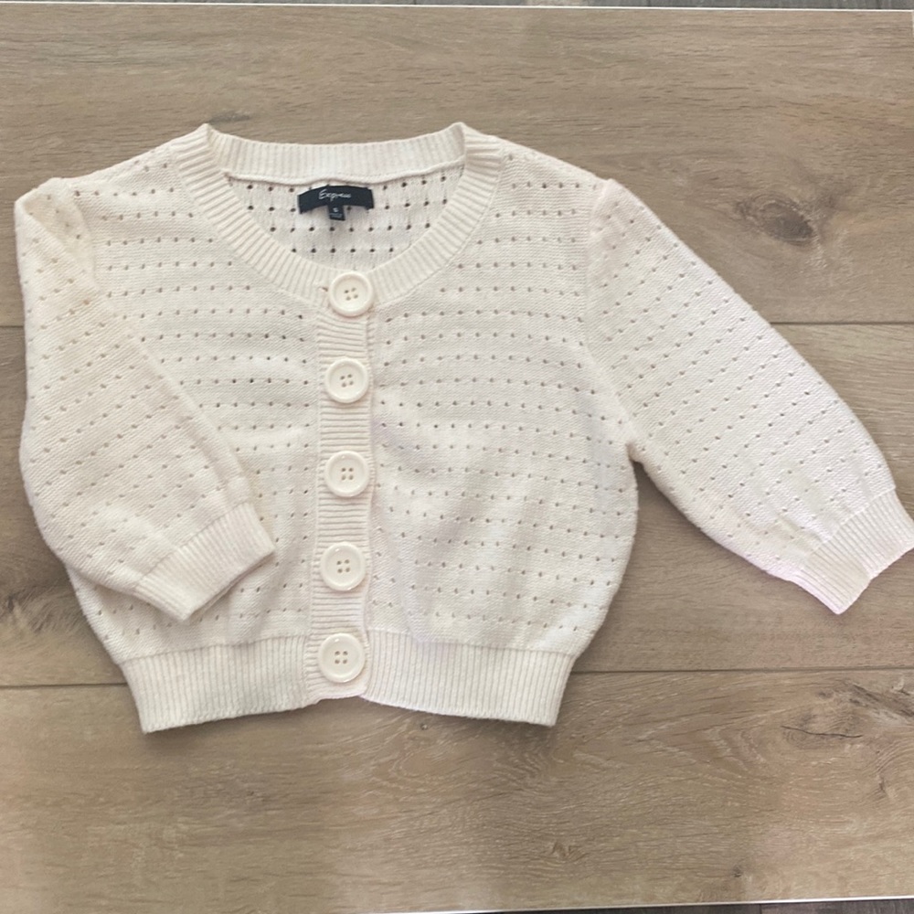 Express-cropped short sleeve cardigan size S